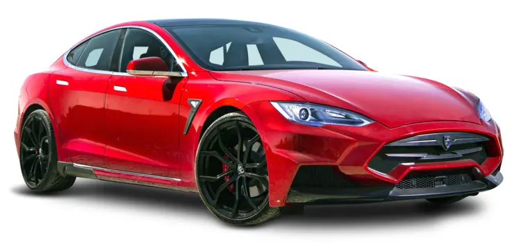 Sleek Red Electric Car