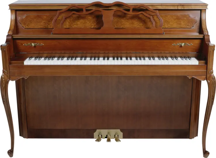 Vintage Wooden Piano with Keys and Pedals