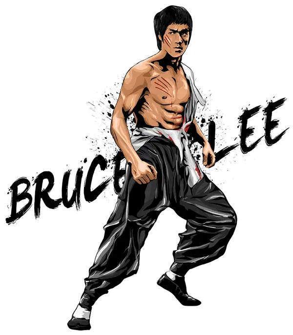 Martial Artist in Fighting Stance with Name