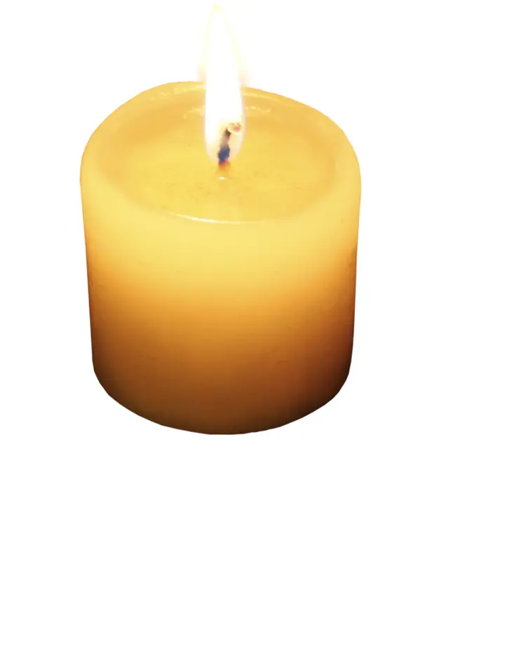 Simple Yellow Candle with Flame