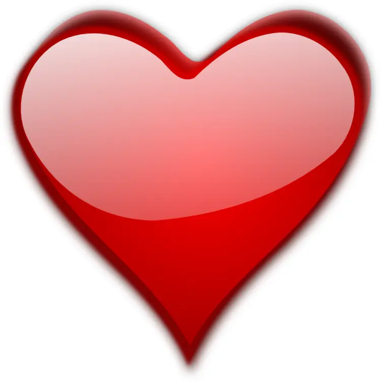 Glossy Red Heart with Shadow