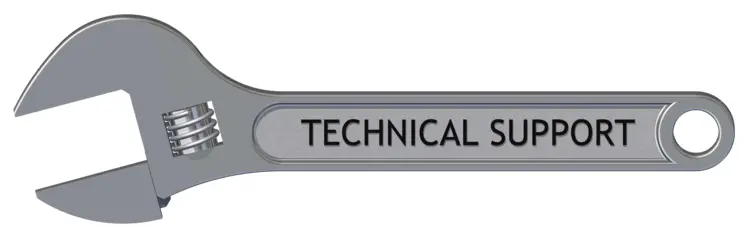 Wrench with Technical Support Label
