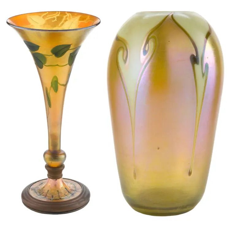 Art Nouveau Decorative Glass Vases