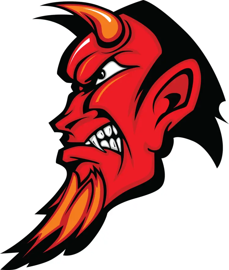 Angry Devil Face with Horns