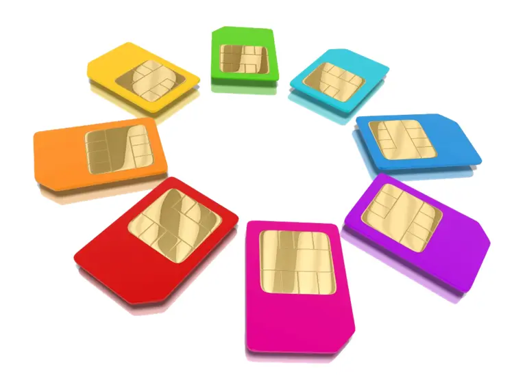 Colorful SIM Cards for Mobile Communication
