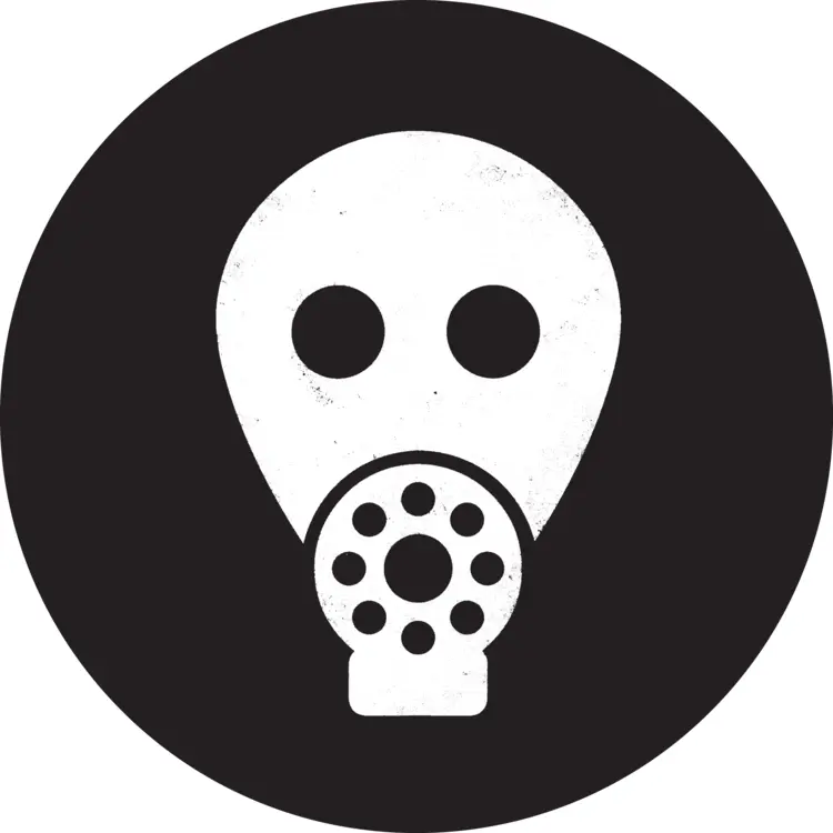 White Gas Mask Icon for Safety Protection