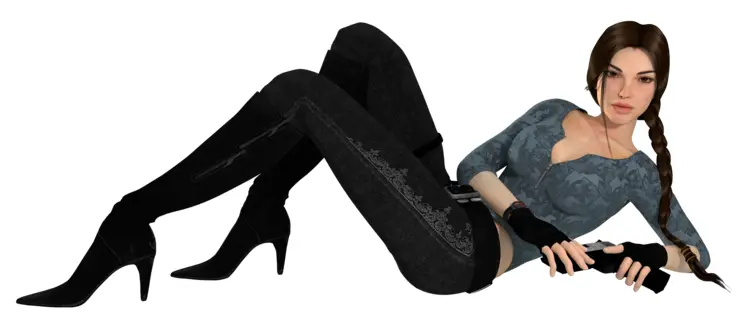 Stylish Woman in Black Outfit Posing