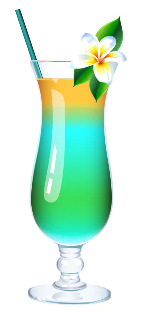 Colorful Cocktail with Flower Decoration