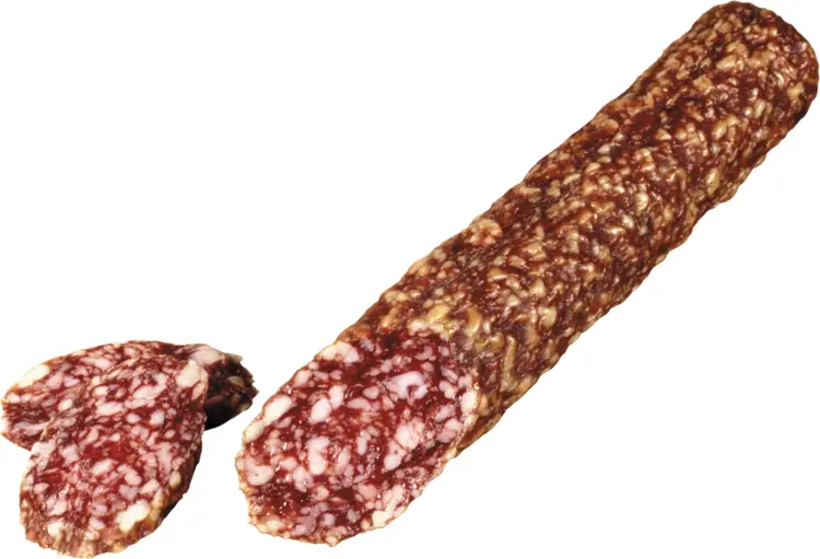 Whole and Sliced Salami