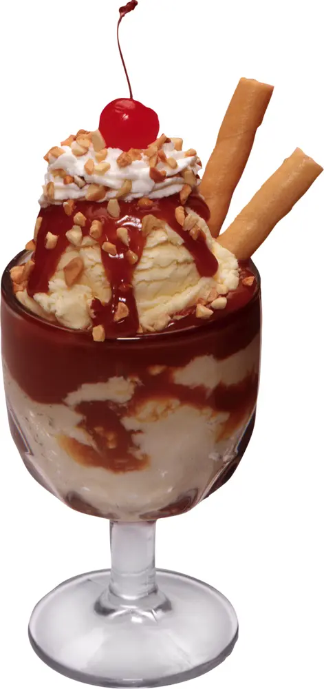 Delicious Ice Cream Sundae with Cherry on Top