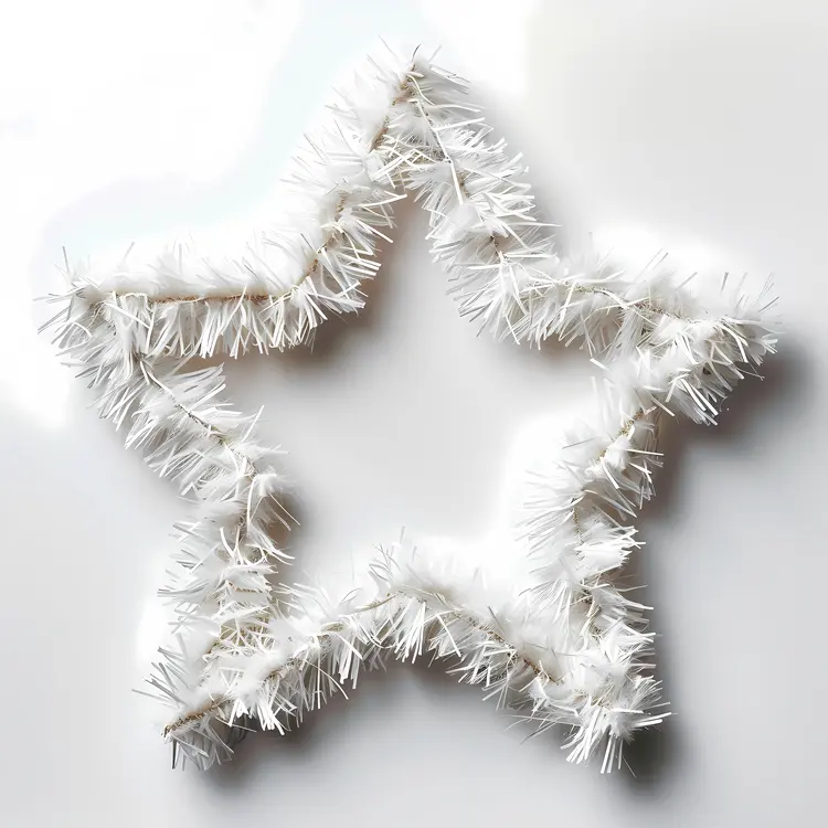 White Tinsel Star Decoration
