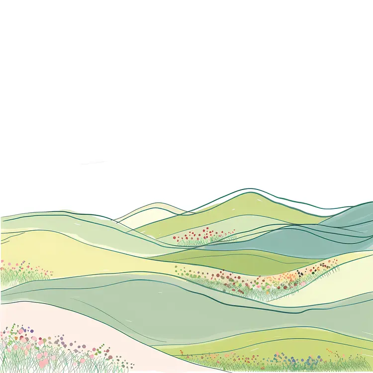 Pastel Colored Hills Landscape