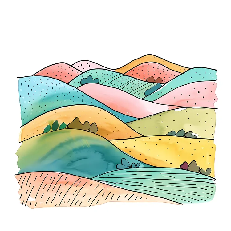 Colorful Hills Landscape