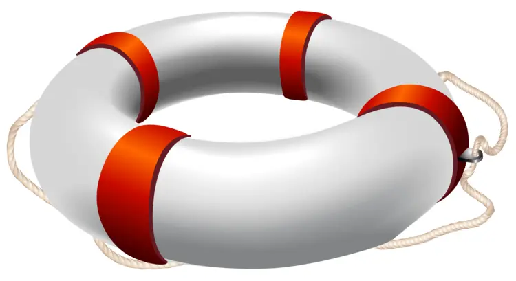 White and Red Life Buoy for Water Rescue