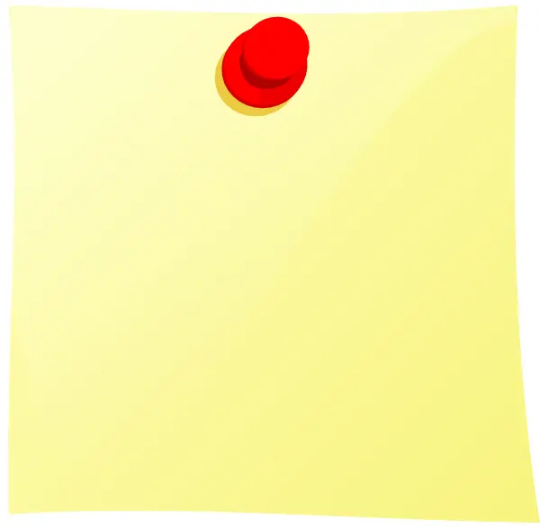 Yellow Sticky Note with Red Pin