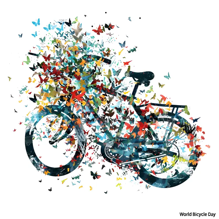 Colorful Bicycle with Butterflies