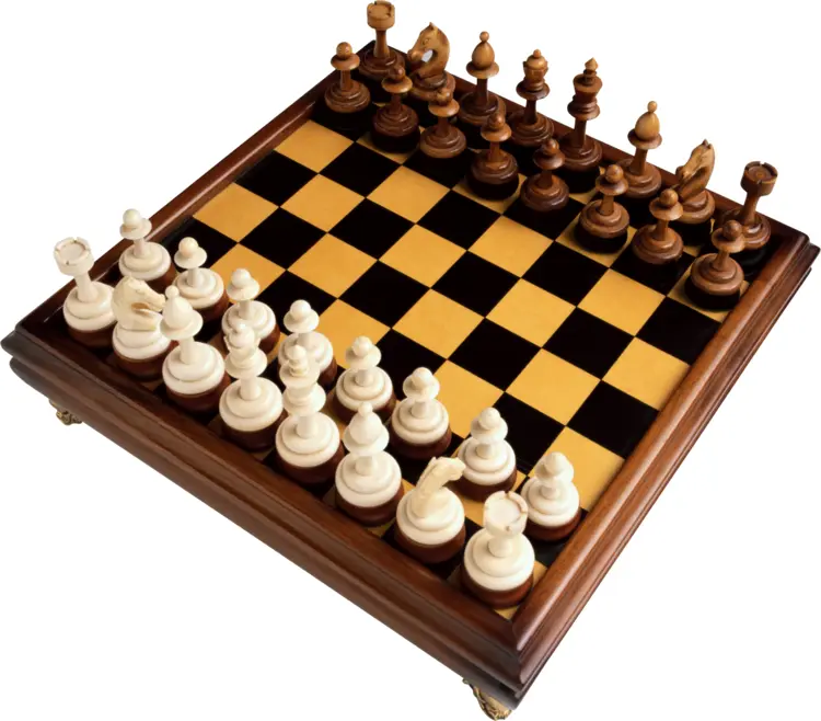 Wooden Chess Board with Pieces