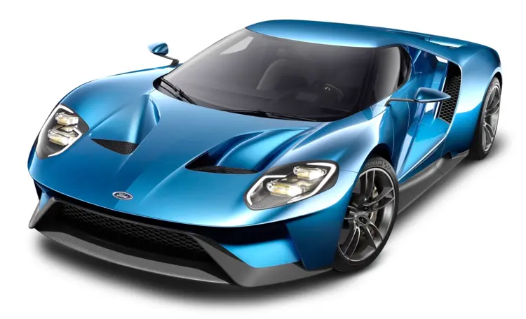 Blue Ford GT Sports Car