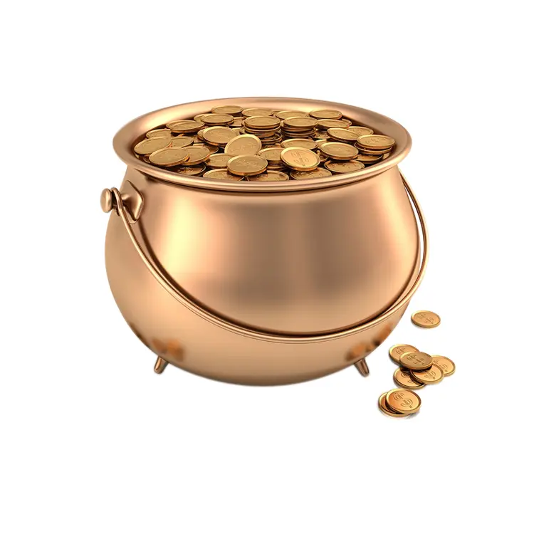 Pot Filled with Gold Coins