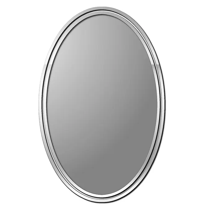 Elegant Oval Mirror with Silver Frame