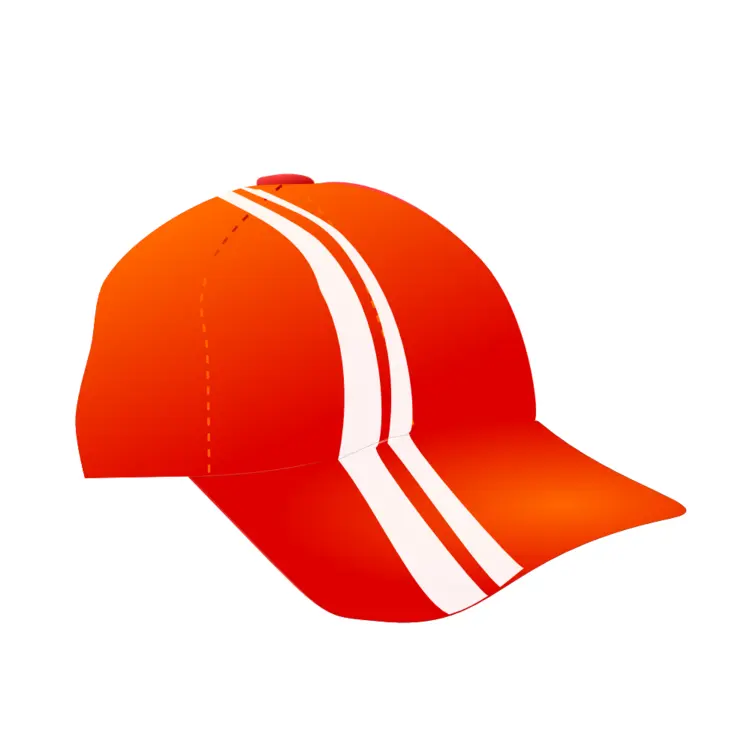 Orange Cap with Stripes Hat Illustration
