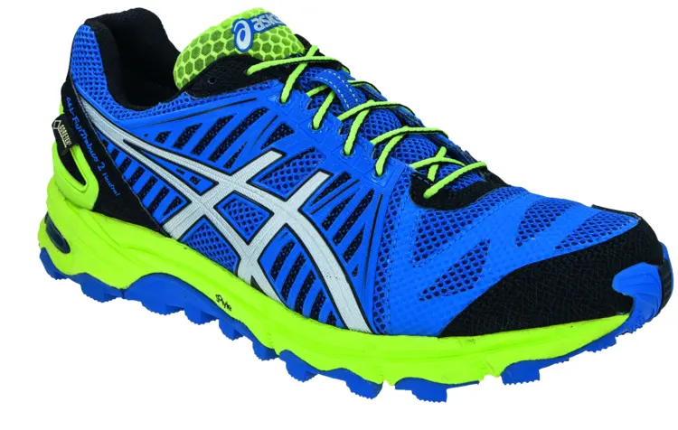 Blue and Green Running Shoes for Outdoor Activities