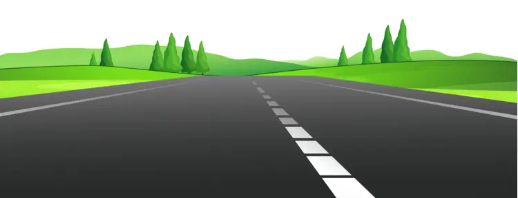 Straight Road with Green Landscape