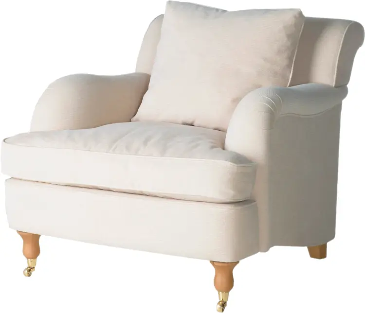 Comfortable White Armchair for Living Room