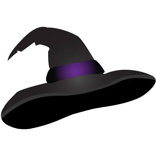 Black Witch Hat with Purple Band