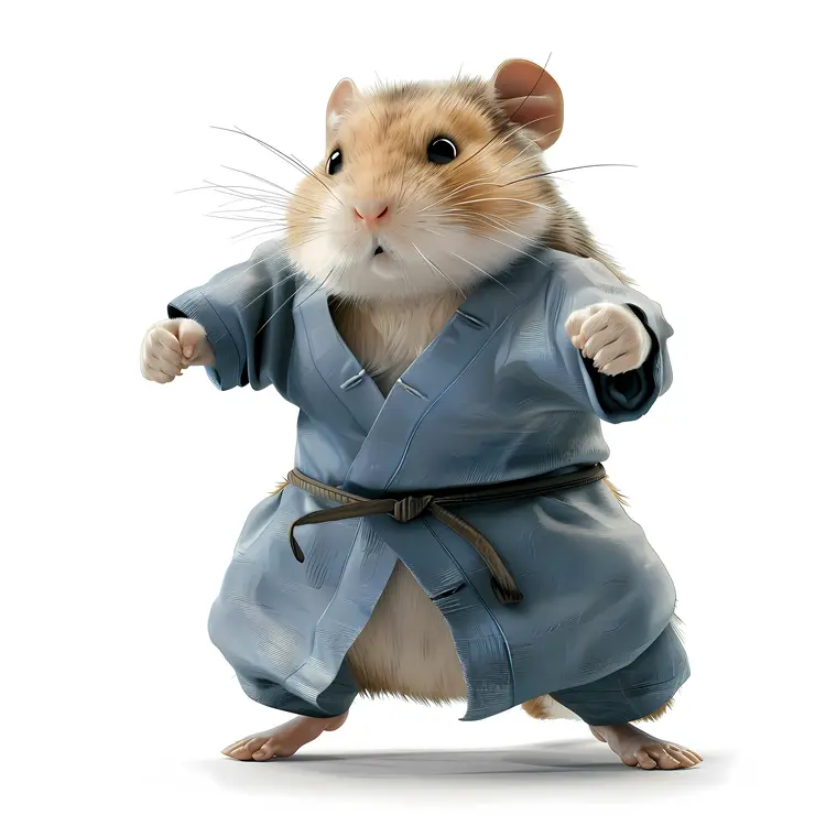 Karate Hamster in Action