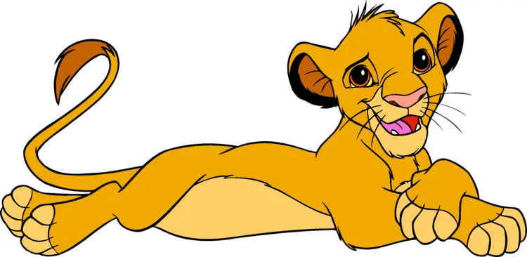 Relaxed Lion Cub in Cartoon Style