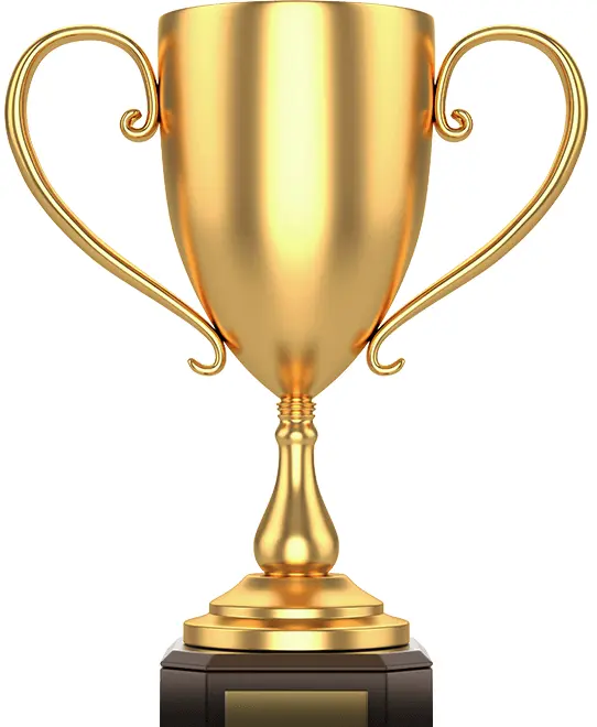 Gold Trophy with Curved Handles