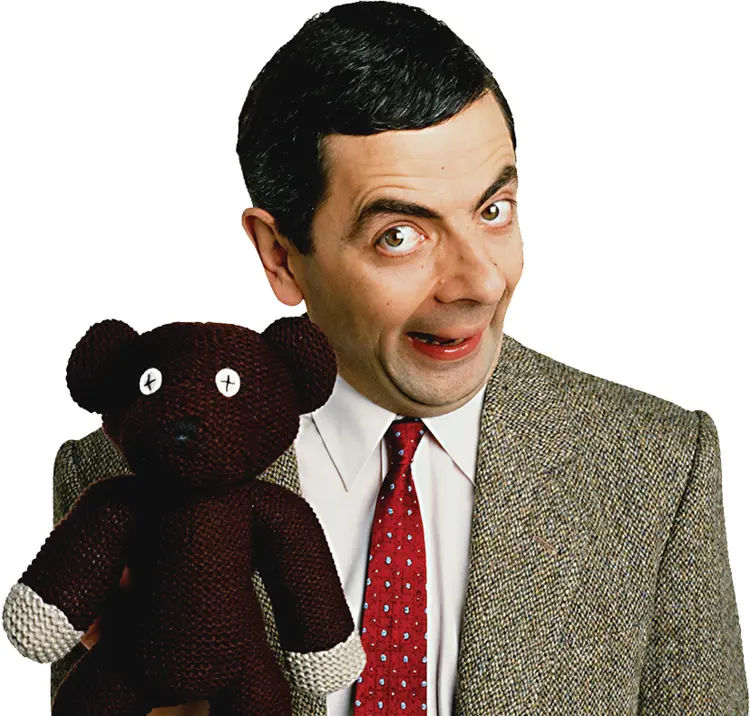 Man in Brown Suit Holding Teddy Bear
