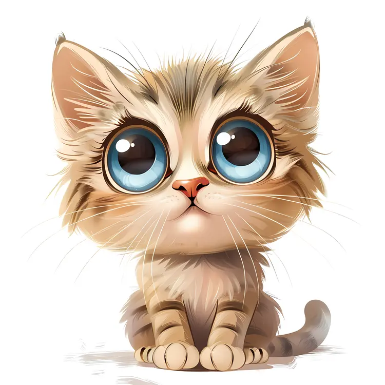 Big-Eyed Cartoon Kitten