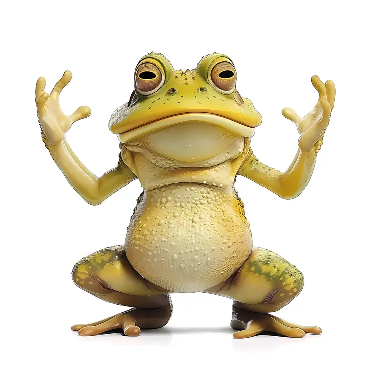 Cute Yellow Cartoon Frog