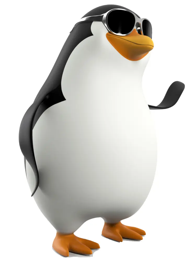 Cool Penguin with Sunglasses Cartoon