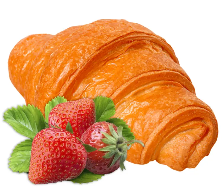 Croissant with Fresh Strawberries