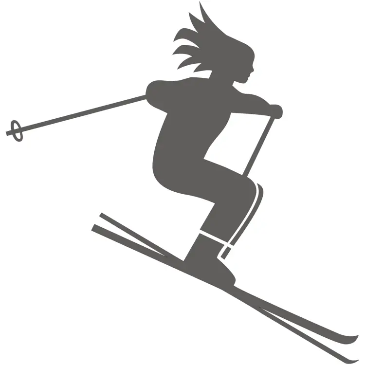 Skiing Silhouette for Winter Activities