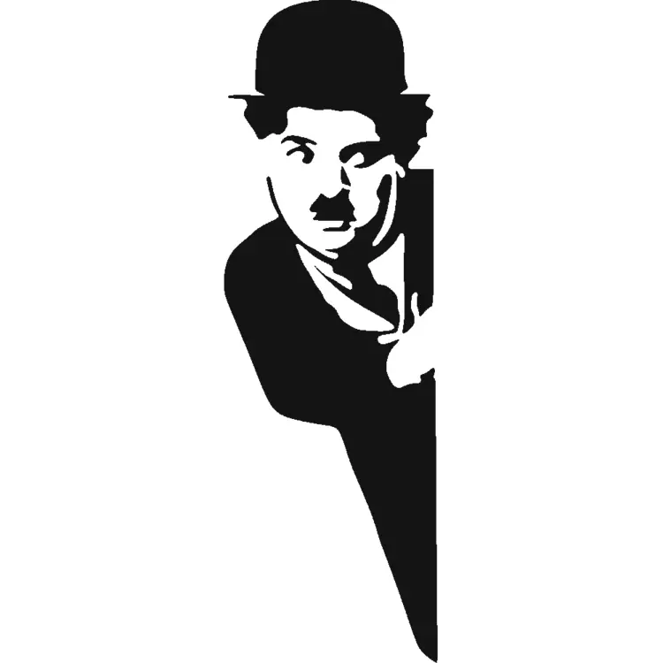 Man with Bowler Hat and Mustache Peeking