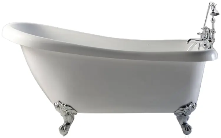 Elegant White Clawfoot Bathtub