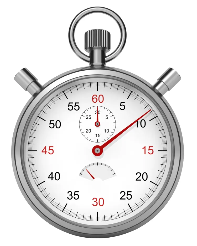 Silver Stopwatch with Red and Black Markings