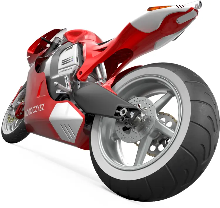 Red Sport Motorcycle Rear View