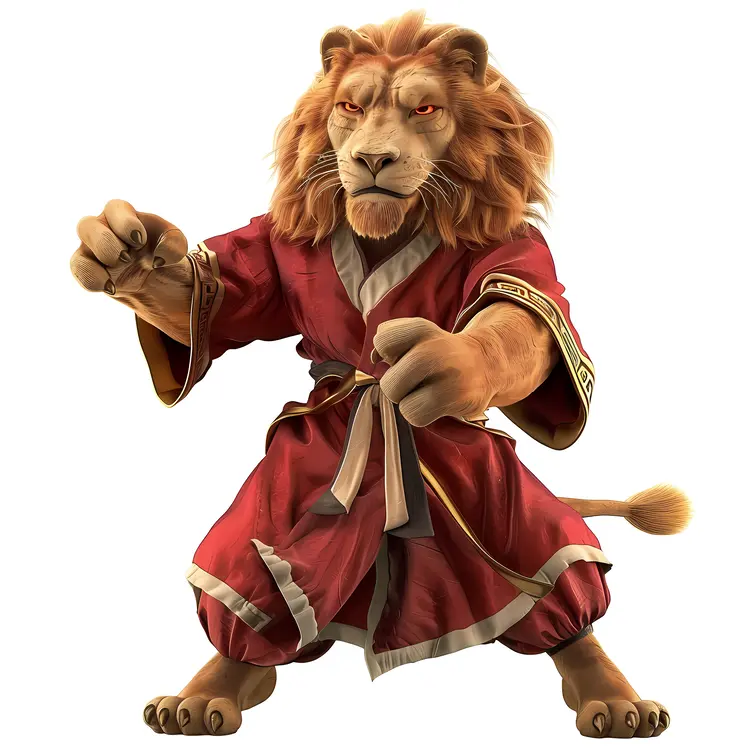 Lion Fighter in Red Robe