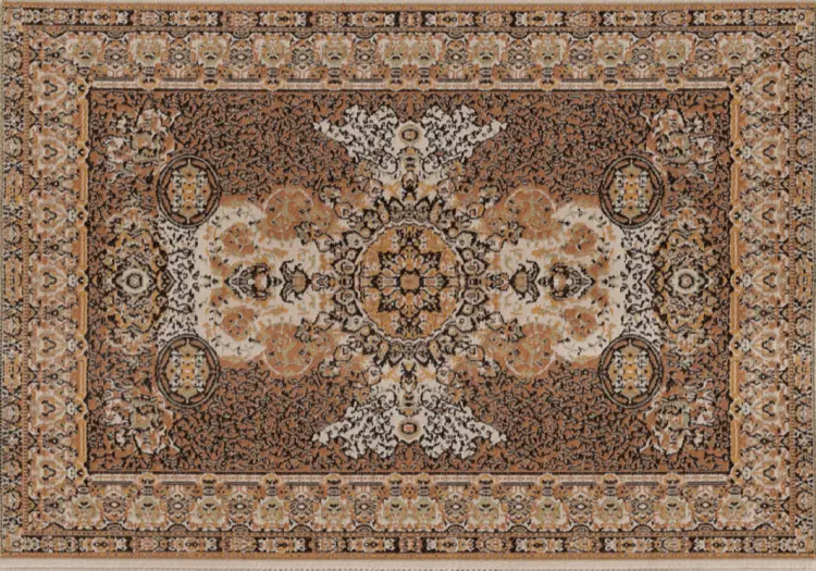 Elegant Brown and Beige Patterned Rug