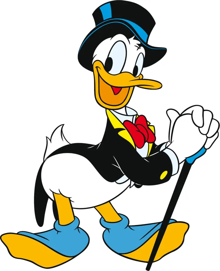 White Cartoon Duck with Top Hat