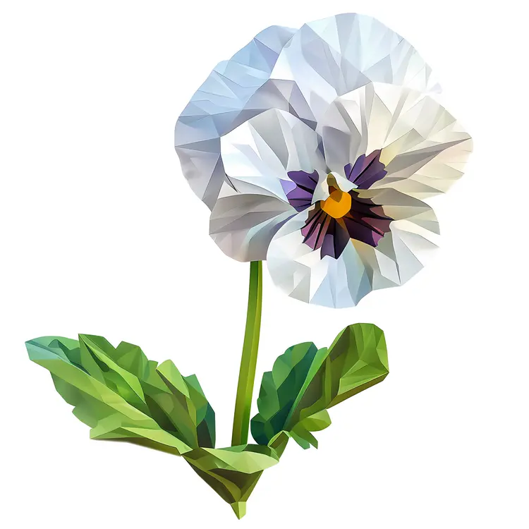 White Flower with Green Leaves