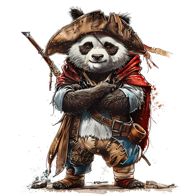 Panda Pirate with Sword