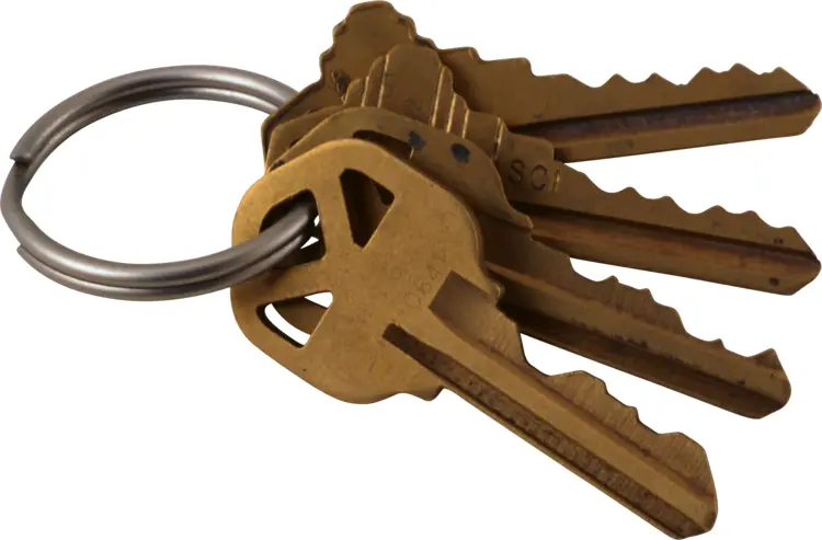 Brass Keys on Keyring