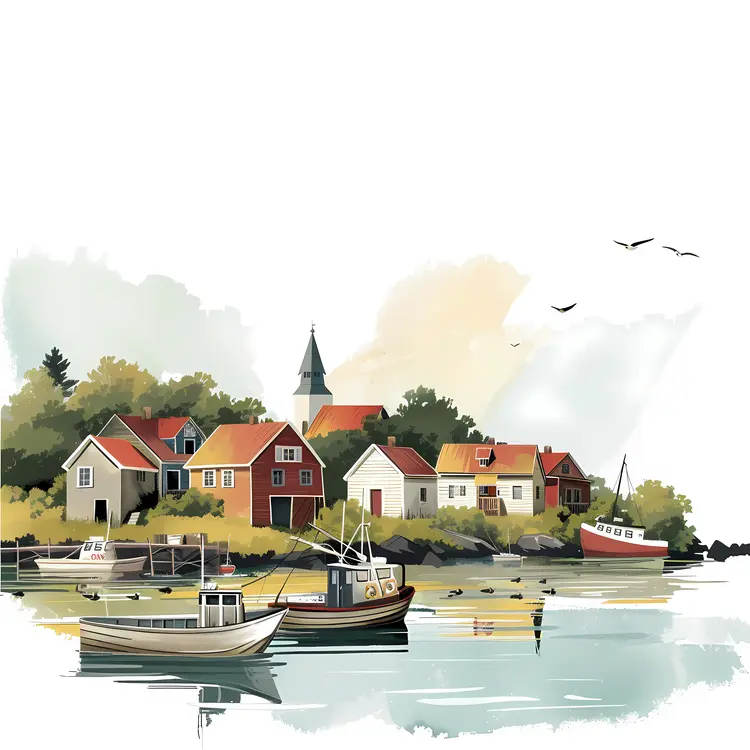 Scenic Coastal Village