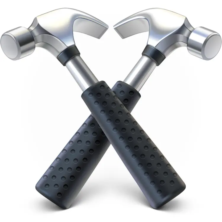 Crossed Hammers for Construction and Repair